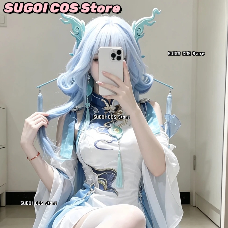 Anime Cosplay Blue Hair - C921, perruque de cosplay pour le